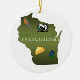 Wisconsin kerstboomversiering keramisch ornament