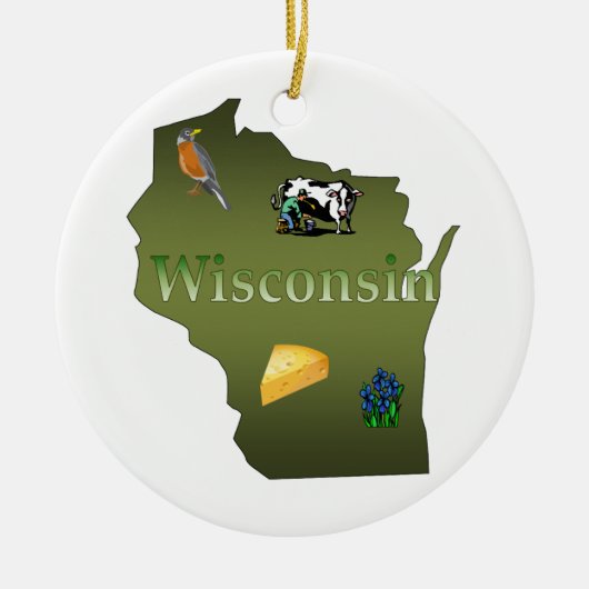 Wisconsin kerstboomversiering keramisch ornament (Voorkant)