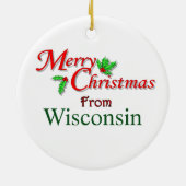 Wisconsin kerstboomversiering keramisch ornament (Achterkant)