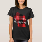 Wisconsin kerstbuffalo Plaid State Holiday T-shirt (Voorkant)