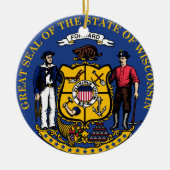 Wisconsin* kerstversieringen keramisch ornament (Voorkant)