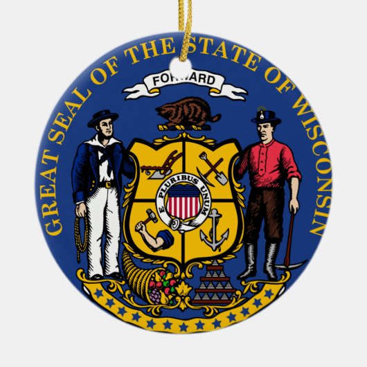 Wisconsin* kerstversieringen keramisch ornament (Voorkant)