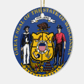 Wisconsin* kerstversieringen keramisch ornament (Links)