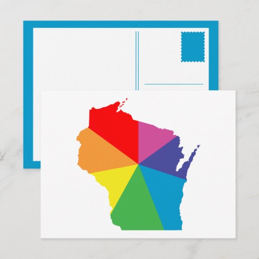 wisconsin kleur burst briefkaart (Voorkant / Achterkant)