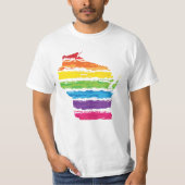 wisconsin kleurenlijnen t-shirt (Voorkant)