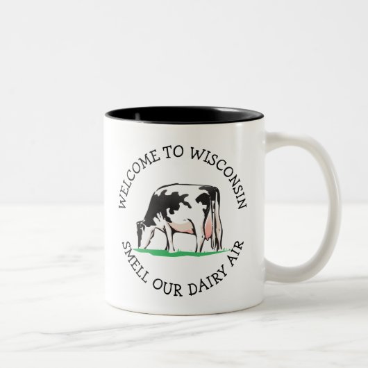Wisconsin Koe Dairy Farmer Humor Coffee Mok (Rechts)