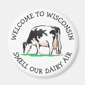 Wisconsin Koe Dairy Farmer Humor Magnet (Voorkant)