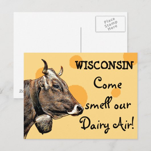 Wisconsin Kom ons Briefkaart van de Humor van Dair (Voorkant / Achterkant)