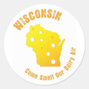 Wisconsin komt onze airy Air besparen Ronde Sticker