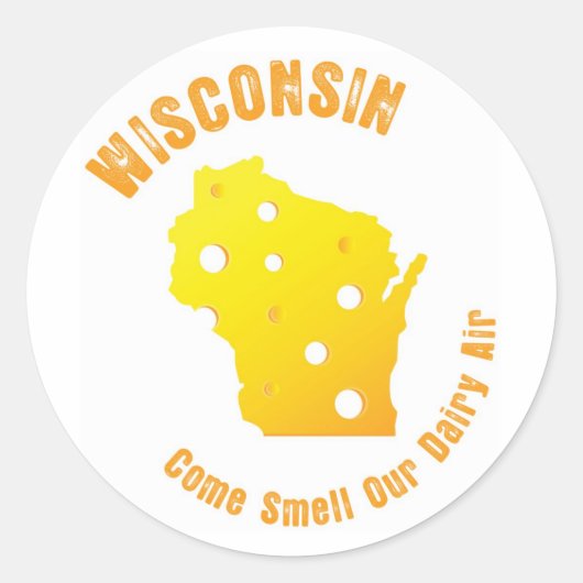 Wisconsin komt onze airy Air besparen Ronde Sticker (Voorkant)