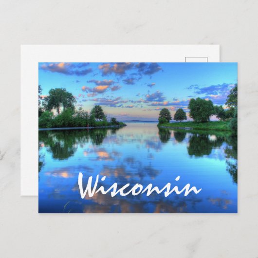 Wisconsin Lake Sunset Briefkaart (Voorkant / Achterkant)