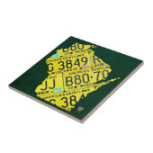 Wisconsin Licence Bord Map keramische tapijten Tegeltje (Zijkant)