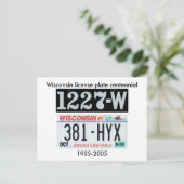 Wisconsin License Bord Centennial Briefkaart (Staand voorkant)