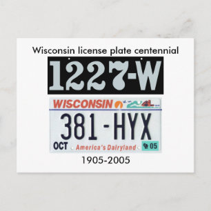Wisconsin License Bord Centennial Briefkaart