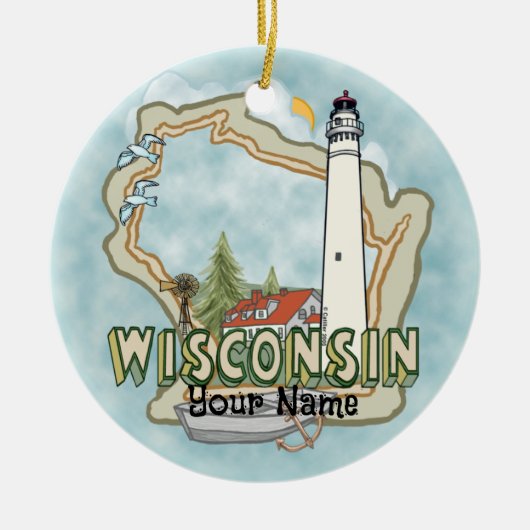 Wisconsin Lighthouse Ornament (Voorkant)
