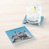 Wisconsin Lighthouses onderzetter Glazen Onderzetter (Schuin)