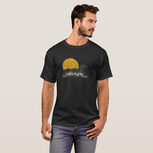 Wisconsin Loon Camping Wandelcadeau T-shirt (Voorkant volledig)