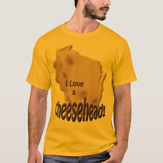Wisconsin Love a Cheesehead Mannen Gold T shirt (Voorkant)