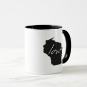Wisconsin Love State Map Shaped Black Chalkboard Mok (Voorkant rechts)