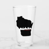 Wisconsin Madison Skyline Theme Beer Glass Glas (Voorkant)