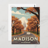 Wisconsin Madison State Capitol Briefkaart (Voorkant / Achterkant)