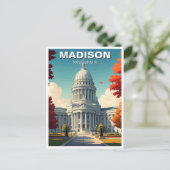Wisconsin Madison State Capitol Briefkaart (Staand voorkant)