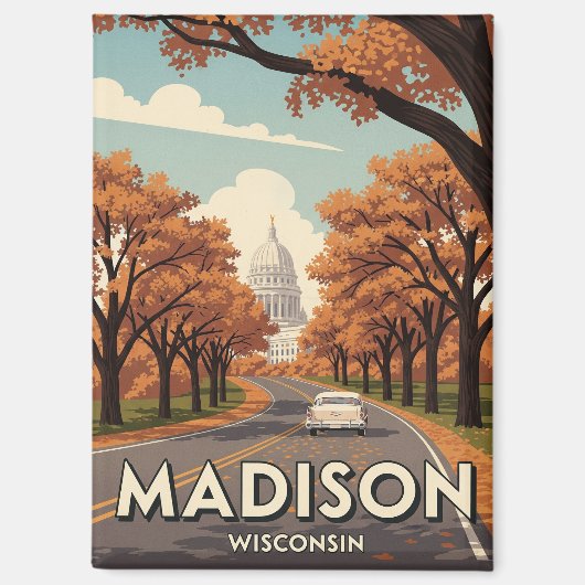  Wisconsin Madison State Capitol Magneet (Voorkant)