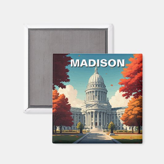 Wisconsin Madison State Capitol Magneet (Voorkant / Achterkant)