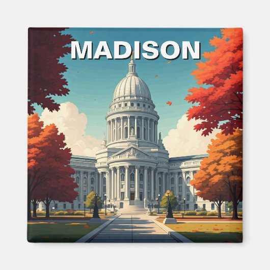 Wisconsin Madison State Capitol Magneet (Voorkant)