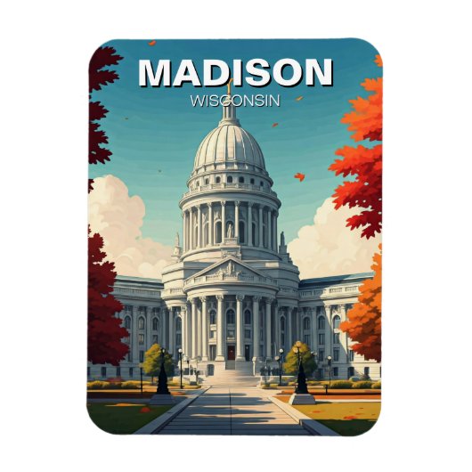 Wisconsin Madison State Capitol Magneet (Verticaal)