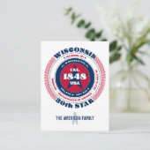 Wisconsin, Madison, WI, Patriottisch, Monogram Briefkaart (Staand voorkant)