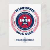 Wisconsin, Madison, WI, Patriottisch, Monogram Briefkaart (Voorkant)