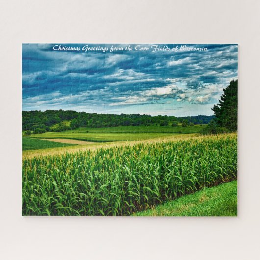 Wisconsin Maisvelden.Kerstgroeten Legpuzzel (Horizontaal)