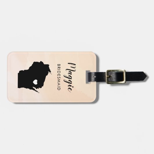 Wisconsin Map Bagagelabel, Wedding Party Welcome Bagagelabel (Voorkant horizontaal)