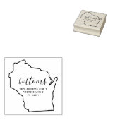 Wisconsin map Family return address Rubberstempel (Gestempeld)