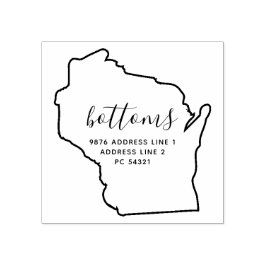 Wisconsin map Family return address Rubberstempel