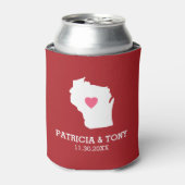 Wisconsin Map Home State Love met optioneel hart Blikjeskoeler (Blikje Voorkant)