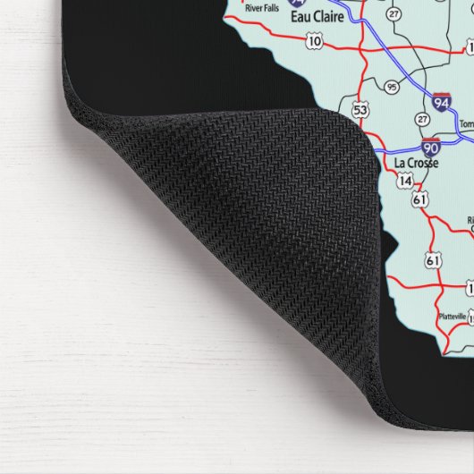 Wisconsin Map Mousepad Muismat (Hoek)