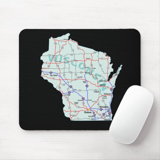 Wisconsin Map Mousepad Muismat (Met muis)