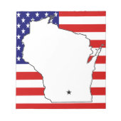 WISCONSIN MAP NOTITIEBLOK (Voorkant)