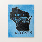 Wisconsin Map Ope Sneak Afgelopen Ya Daar Gezegde  Legpuzzel (Verticaal)