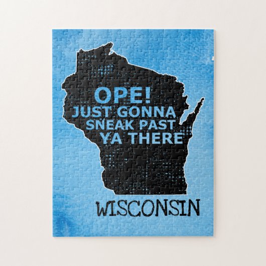Wisconsin Map Ope Sneak Afgelopen Ya Daar Gezegde  Legpuzzel (Verticaal)