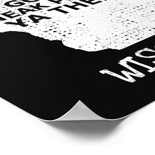 Wisconsin Map Ope Sneak Afgelopen Ya Daar Slang Ge Poster (Hoek)