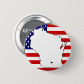WISCONSIN MAP RONDE BUTTON 5,7 CM (Voorkant /achterkant)