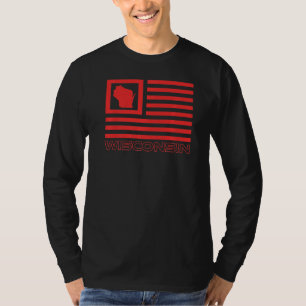 Wisconsin Map Shape Usa vlag Badger State Wisc T-shirt