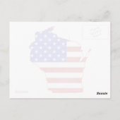 Wisconsin Map Shaped Patriotic American Flag Briefkaart (Achterkant)