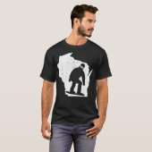 Wisconsin Map Snowboarding Design Snowboarder Extr T-shirt (Voorkant volledig)
