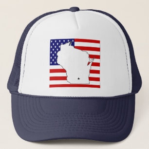 WISCONSIN MAP TRUCKER PET
