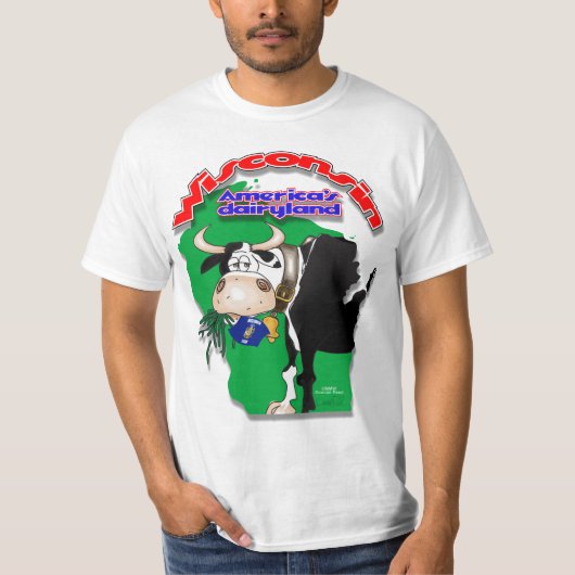 Wisconsin-mapkoe T-shirt (Voorkant)