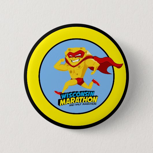 Wisconsin Marathon Race Day Ronde Button 5,7 Cm (Voorkant)